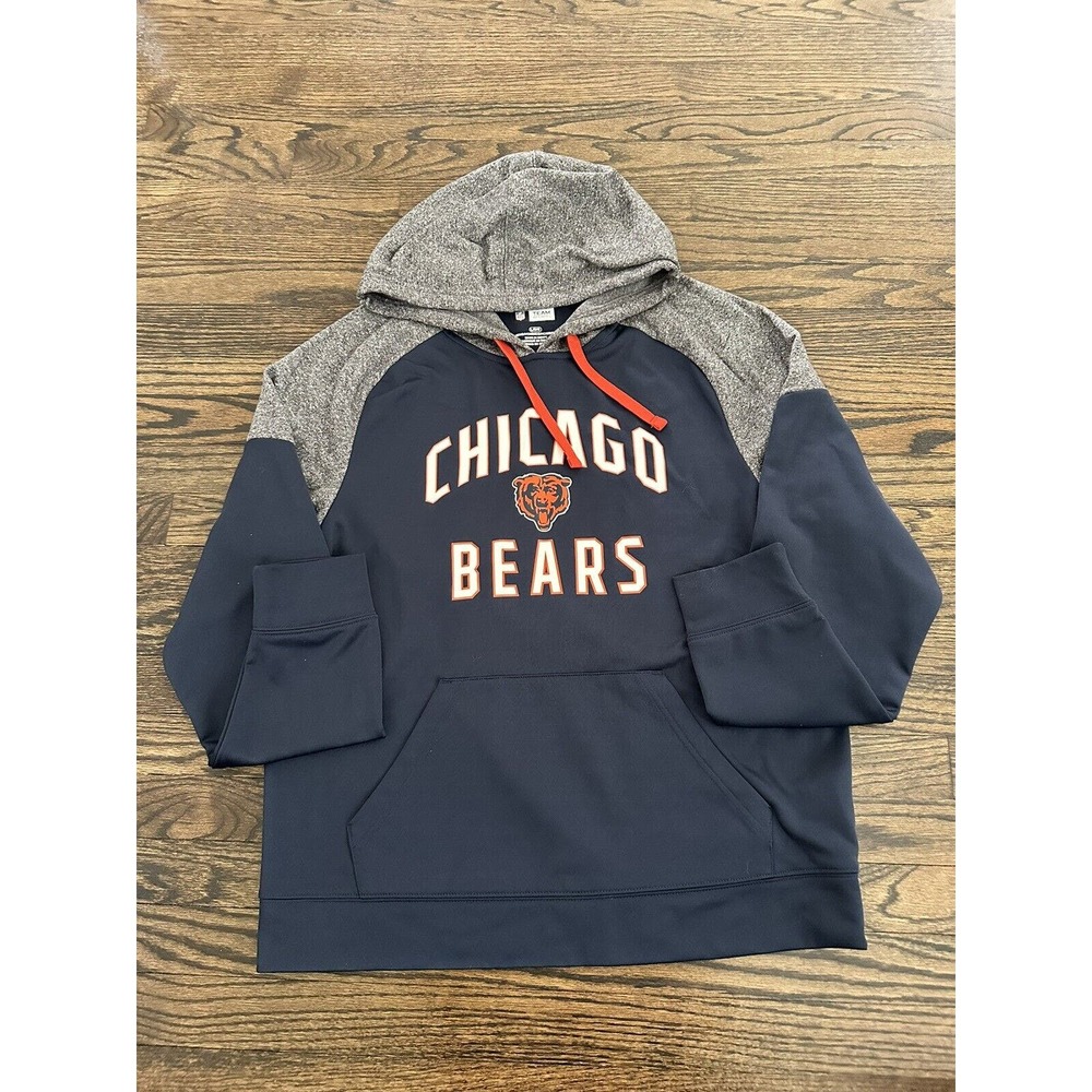 Chicago Bears Hoodie Men Large Blue & Gray